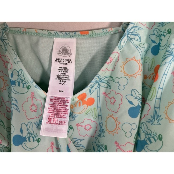 Disney Aqua One Piece Swimsuit with Orange and Blue Accents 1X - Picture 9 of 10